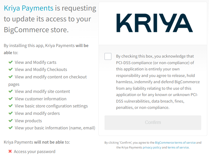 BigCommerce App Permissions