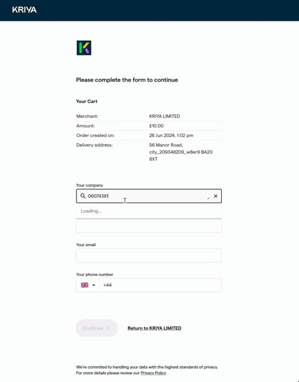 Eligibility Check - Limited Company / Government Entity
